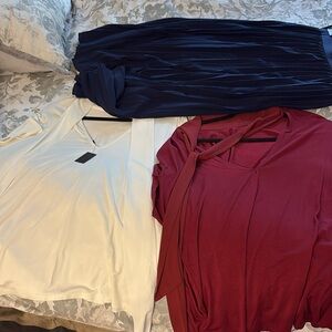 Two shorts with a row at the back and a skirt